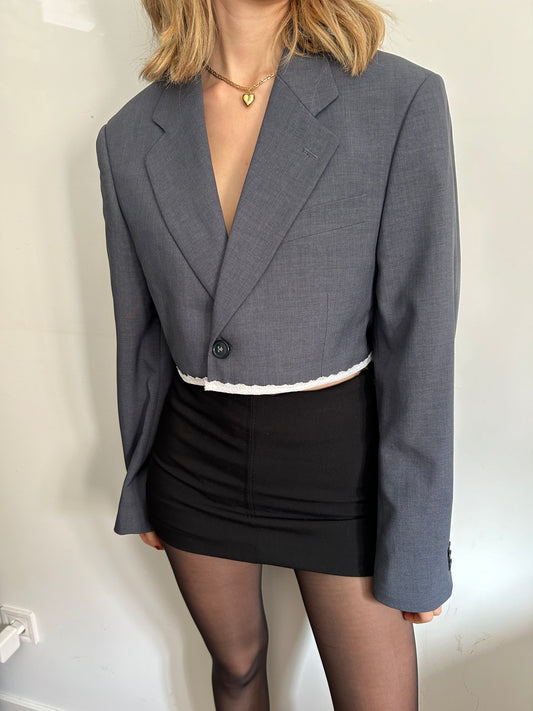 Blue cropped blazer